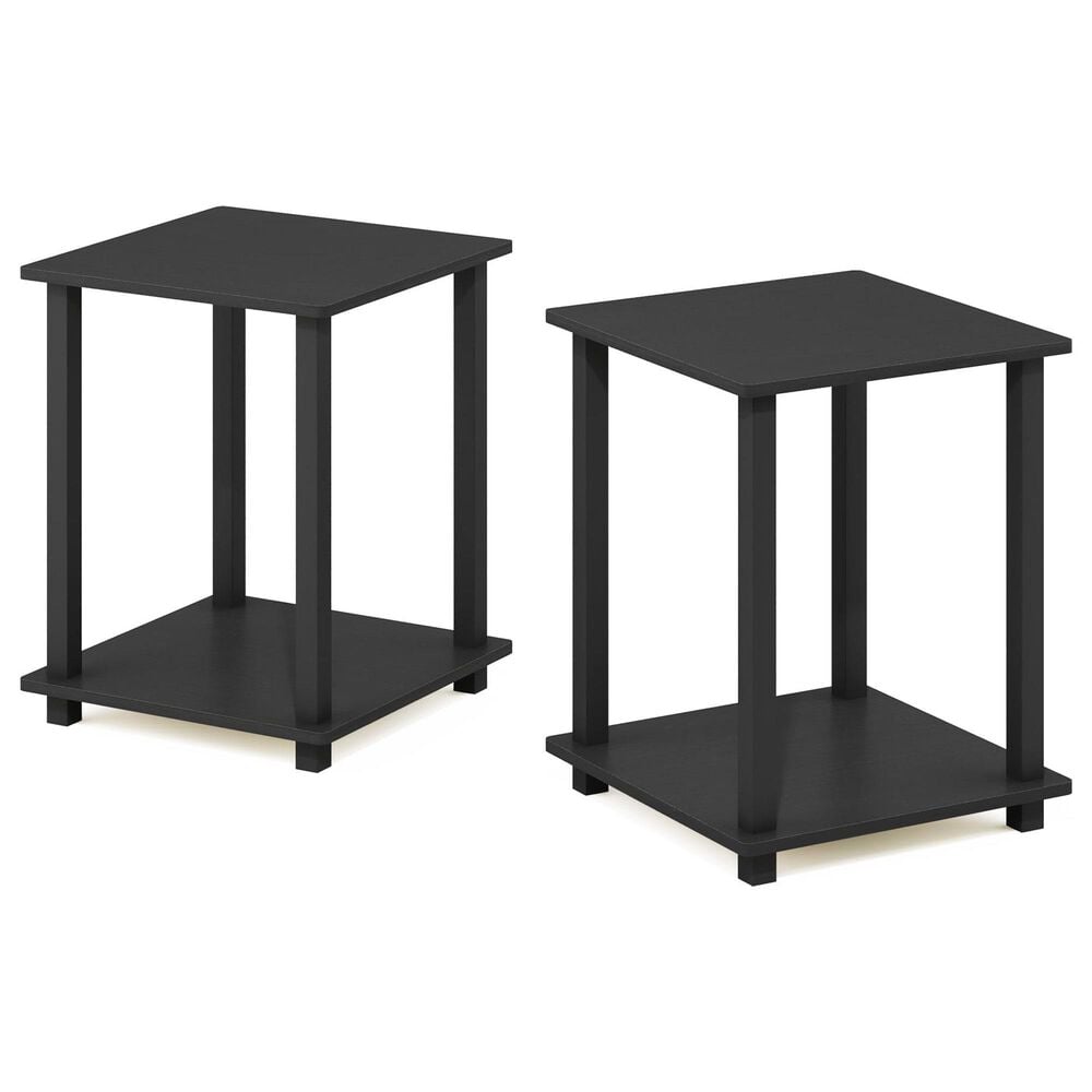 HOMLUX 2-Tier End Table in Americano and Black (Set of 2), , large