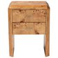 Baxton Studio Nebu 2-Drawer Nightstand in Natural Mappa Burl, , large