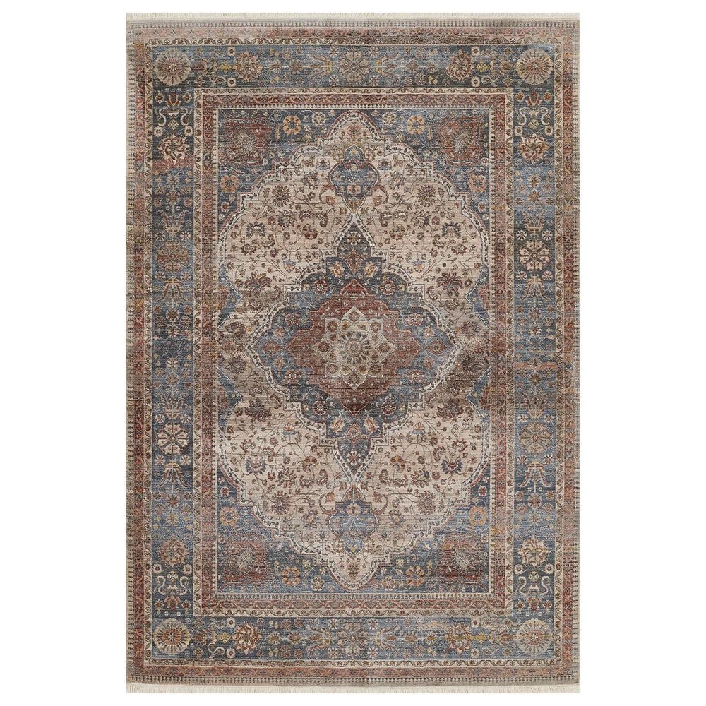 Momeni Izmir 2" x 3" Blue, Cream and Rust Area Rug, , large