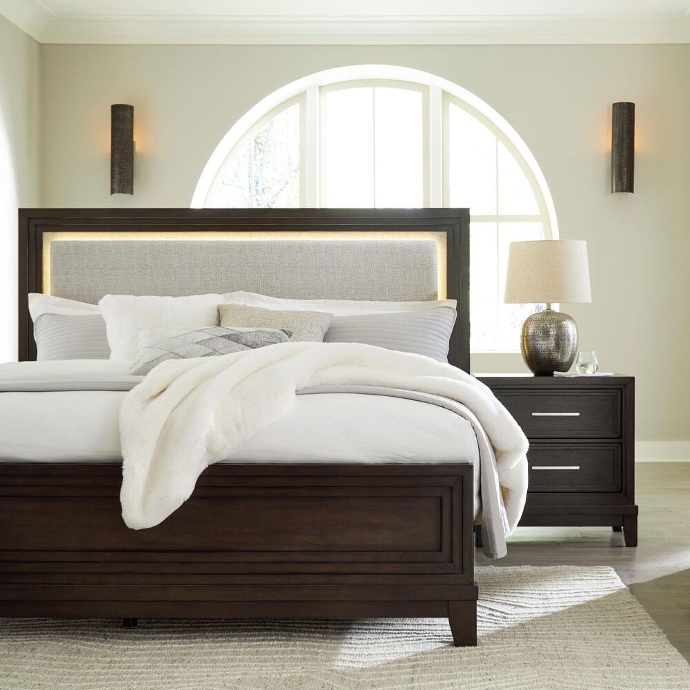 Ashley Neymorton King Panel Bed in Dark Grayish Brown, , large