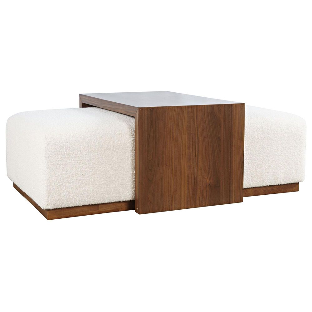 Jofran Hudson Sliding Ottoman with Caster Wheels and Table Top, , large
