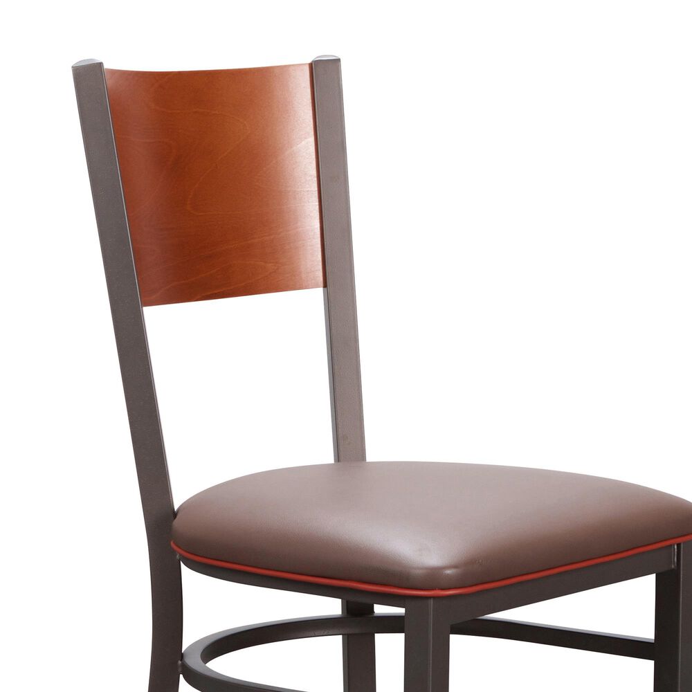 Linon Home Decor Elmer Side Chair in Brown and Medium Oak (Set of 2), , large