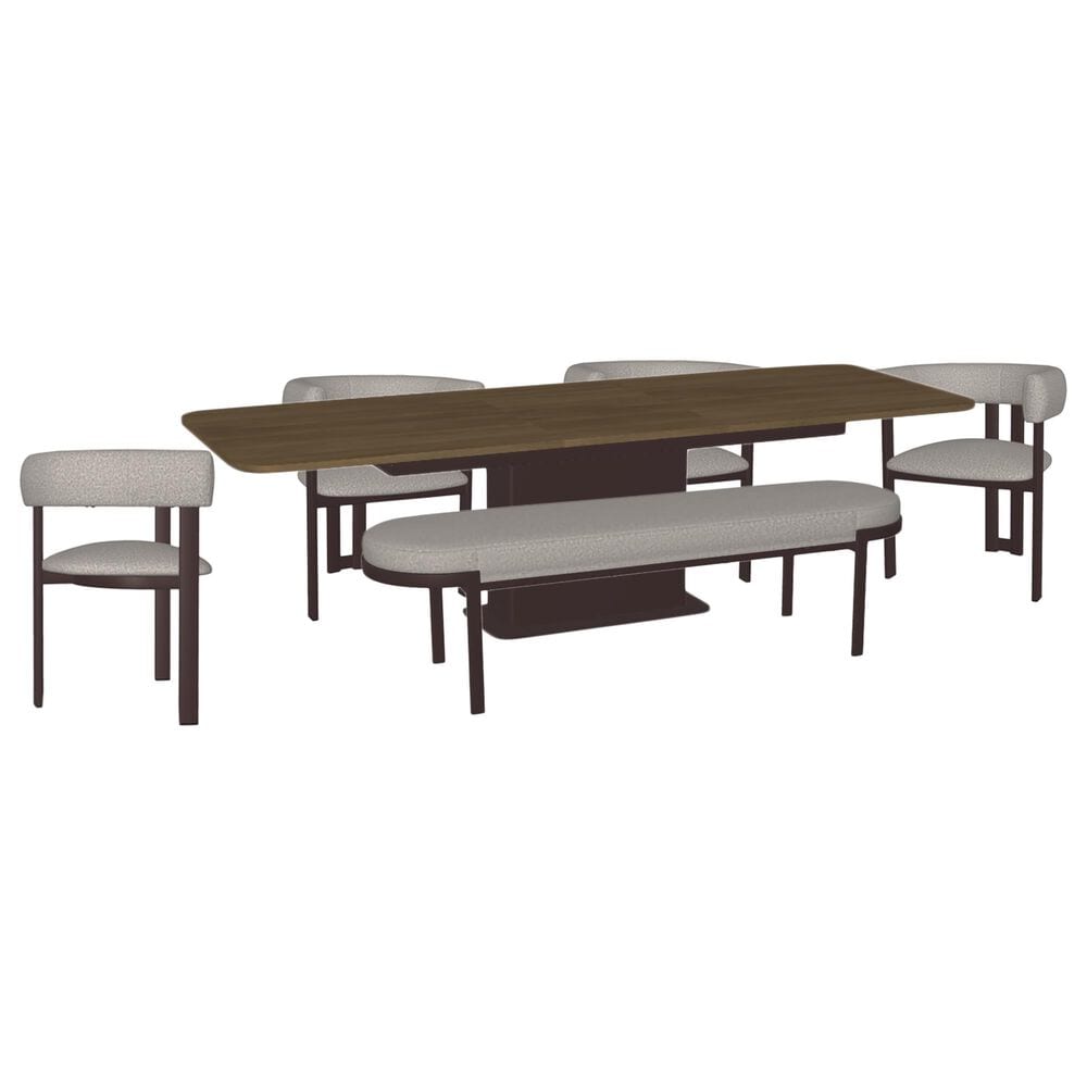 Amisco Lucarelli, Clarissa and Capri 6-Piece Rectangular Dining Set in Oxidado and Cookie, , large