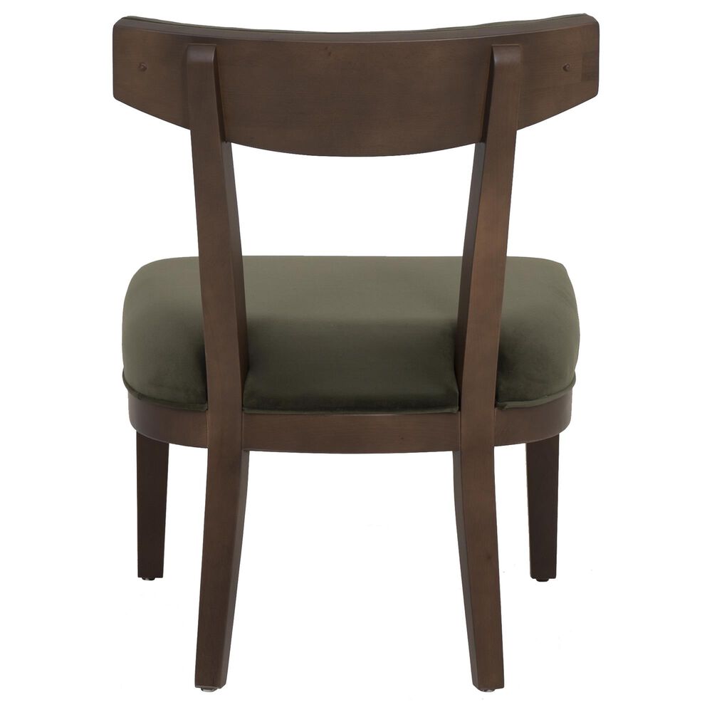 Linon Home Decor Ballard Side Chair with Green Cushion in Warm Maple Truffle, , large
