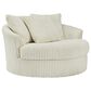 Ashley Lindyn Oversized Swivel Accent Chair in Ivory, , large