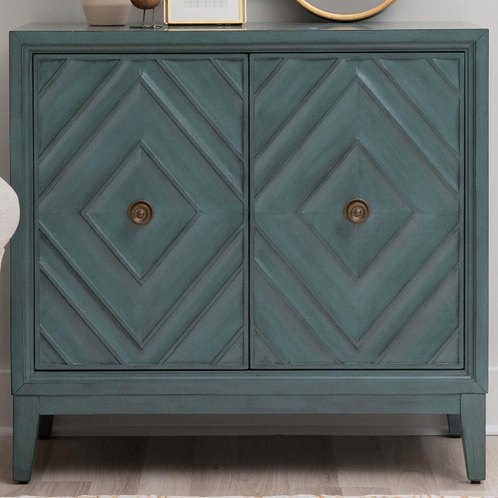 Linon Home Decor Jaylan 2-Door Cabinet in Blue, , large