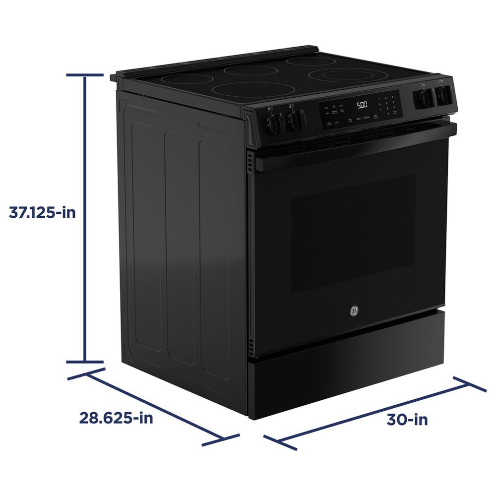 GE Appliances 30" Slide-In Electric Range with Crisp Mode in Black, , large