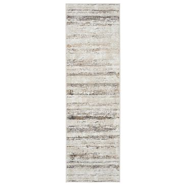 Nourison Glitz GLZ10 Cream and Grey 2"3" x 7"6" Runner, , large