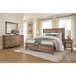 Riva Ridge Oxford King Panel Bed in Tan with USB Ports, , large