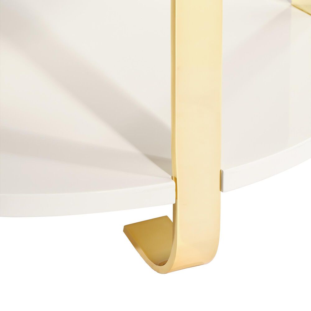 Vista Haus Ariana End Table in Gold and White, , large