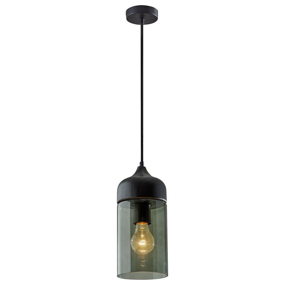 Adesso Marina Pendant in Black and Smoked Glass, , large