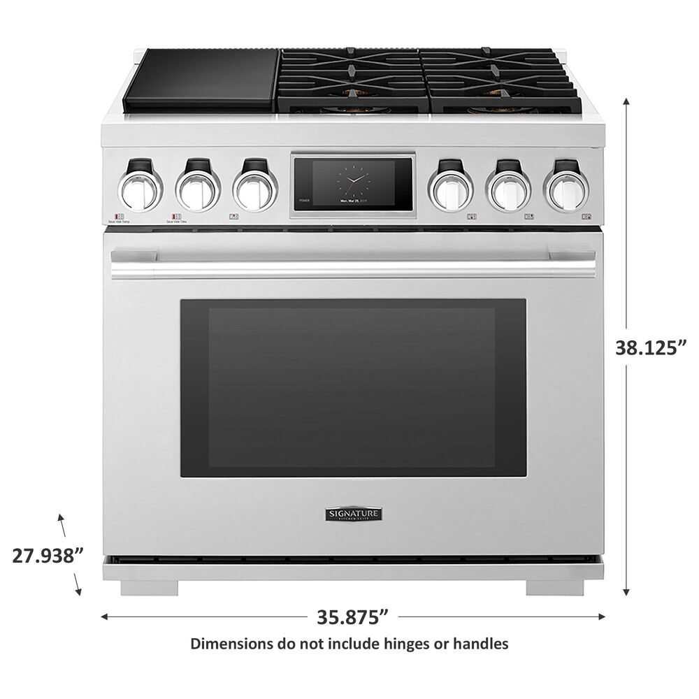 Signature Kitchen Suite 36&quot; Dual-Fuel Pro Range with Sous Vide in Stainless Steel, , large