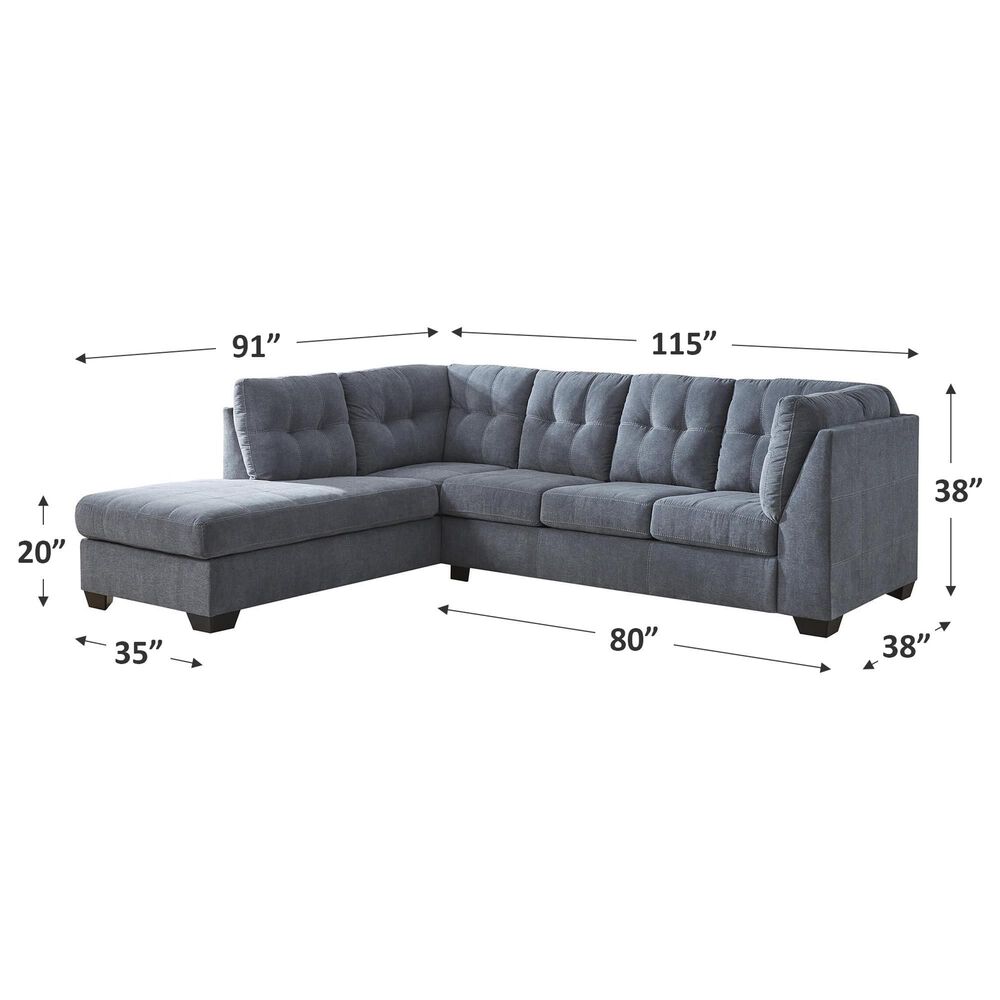 Ashley Marelton 2-Piece Left Facing Sectional with Chaise in Denim, , large