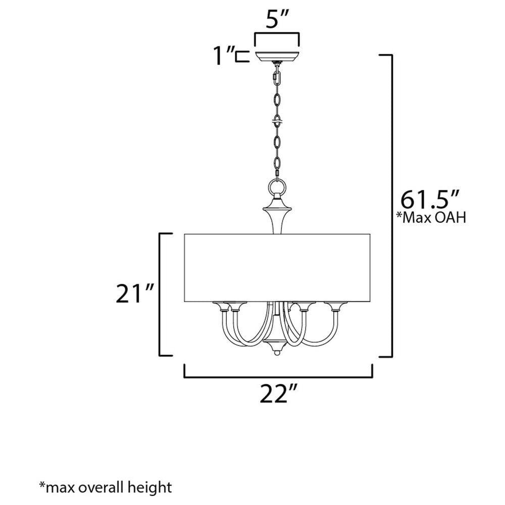 Maxim Lighting Bongo 5-Light Pendant in Natural Aged Brass, , large