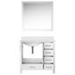 Lexora Home Jacques 36" Left Offset Single Bathroom Vanity in Dark Grey with 2 cm White Quartz Top, Rectangular Sink and 34" Mirror, , large