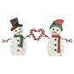 HOMLUX 2-Piece Heart Snowman with LED Lights in White, , large