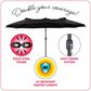 CorLiving Bertha 15" Black Double Umbrella without Base, , large