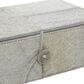 Maple and Jade 2-Piece Handmade Cowhide Decorative Box Set with Leather Loop Closure in Gray and White, , large