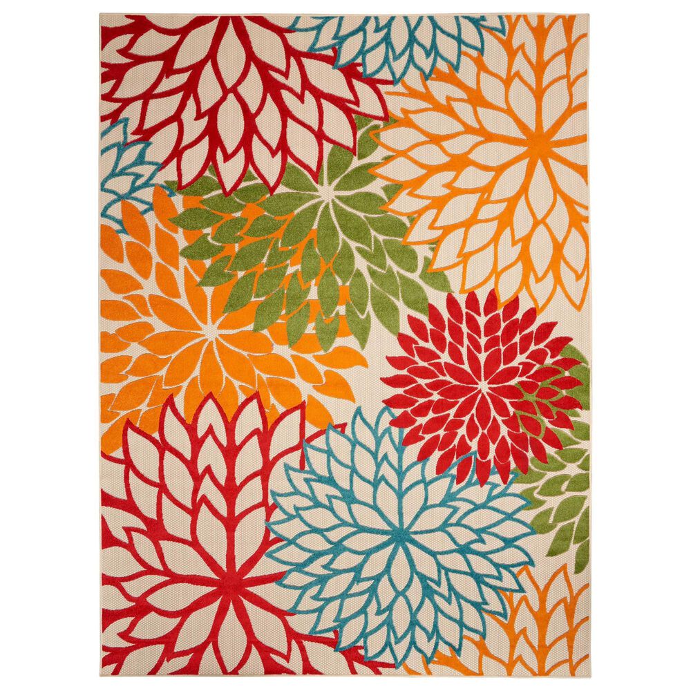 Nourison Aloha ALH05 9"6" x 13" Green Indoor/Outdoor Rug, , large