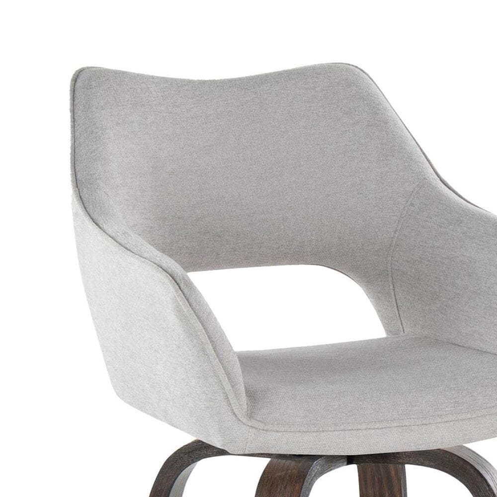 LumiSource Mustang 30" Swivel Bar Stool with Grey Fabric Upholstery in Glazed Walnut and Black (Set of 2), , large