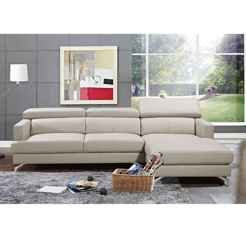 Homepoint Development Limited Marquez 2-Piece Right Facing Stationary Sectional with Chaise in Tan, , large