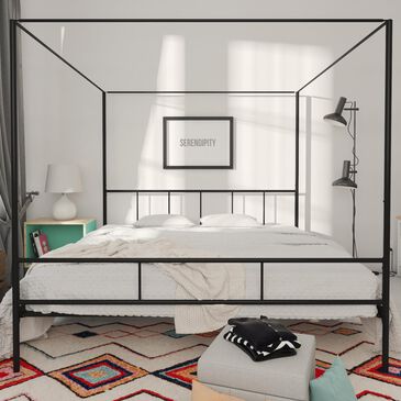 Novogratz Marion King Canopy Bed in Black, , large