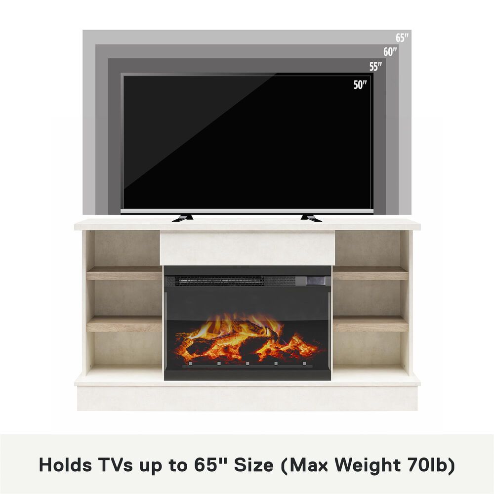 DHP Oslo 54&quot; Fireplace TV Console in Plaster, , large