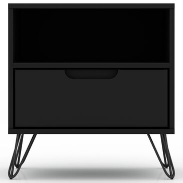Dayton Rockefeller 1 Drawer Nightstand in Black, , large