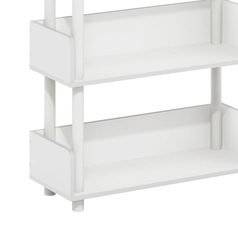 HOMLUX Turn-N-Tube 3-Tier Open Display Storage Bookshelf in White, , large