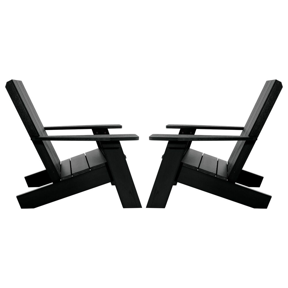 Highwood USA 2 Italica Modern Adirondack Chairs  in Black , , large