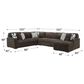 Ashley Midnight-Madness 4-Piece Right Facing Sectional with Chaise in Chocolate, , large