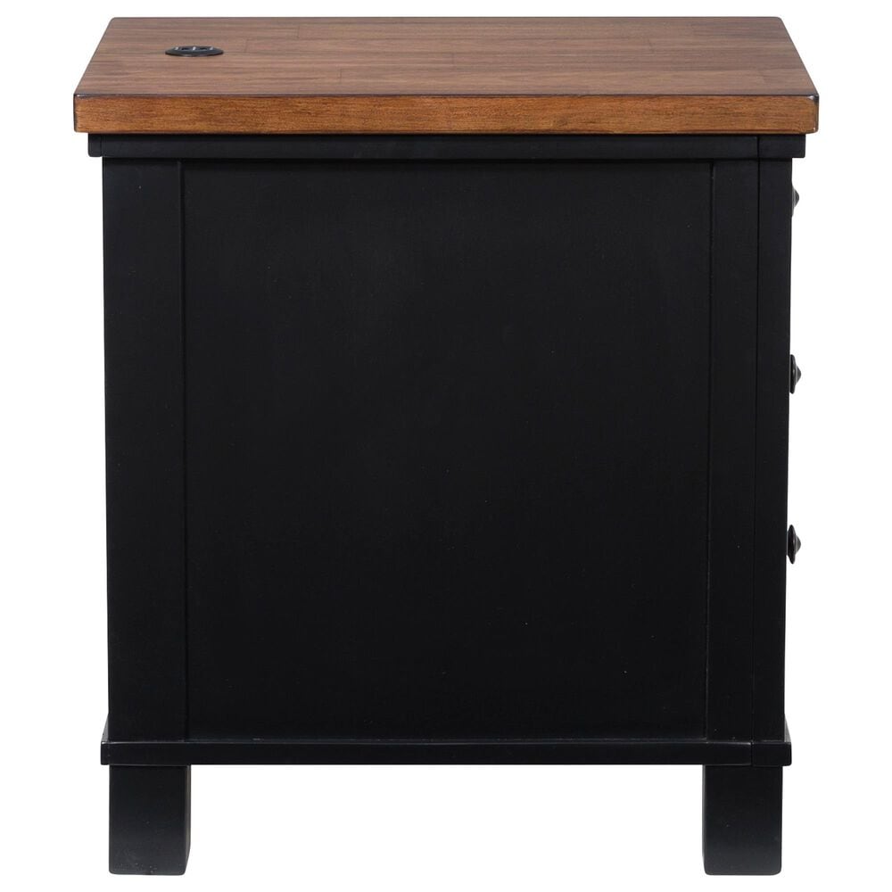 Ashley Wildenauer Chair Side End Table in Warm Satin Black and Brown, , large