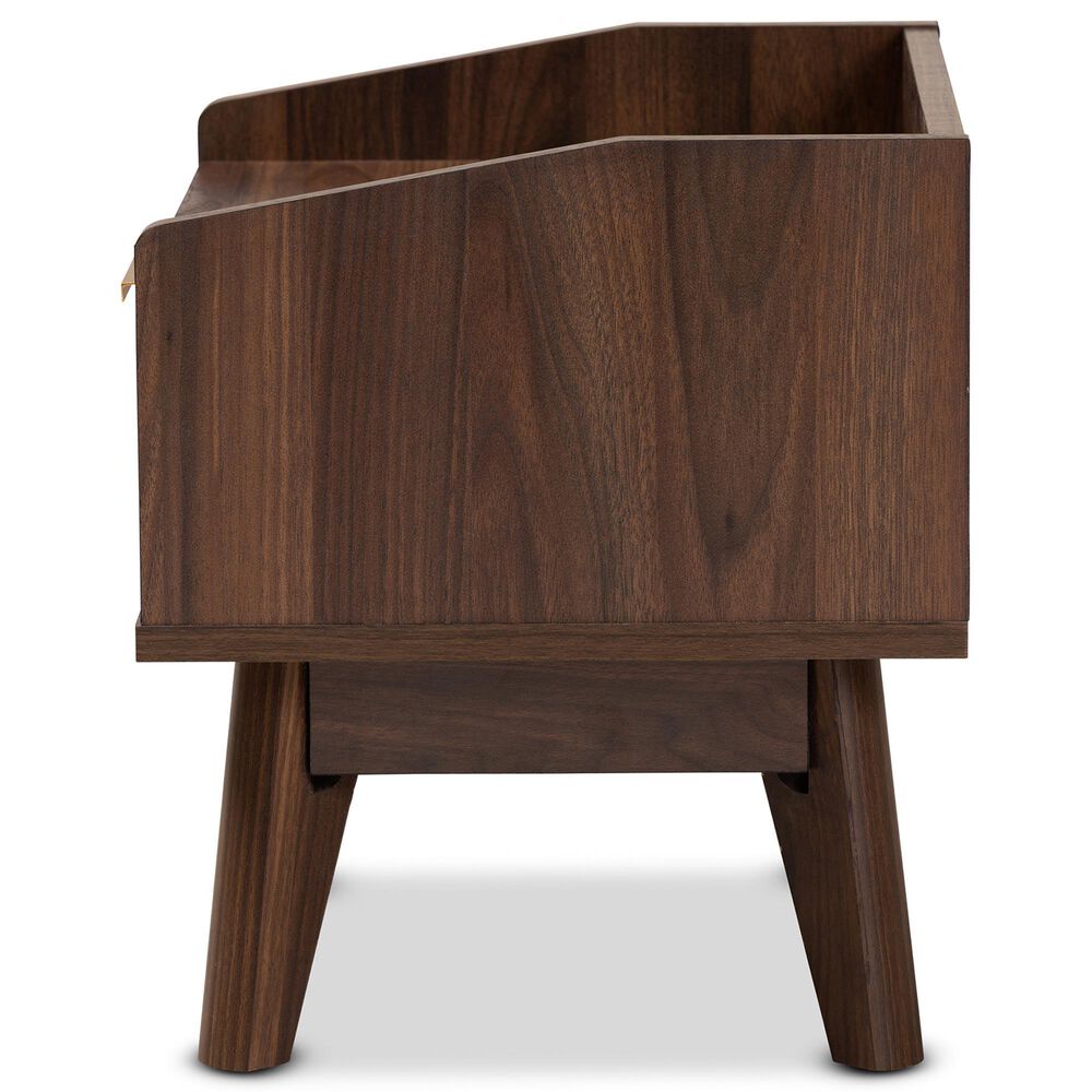 Baxton Studio Lena 1-Drawer Nightstand in Walnut Brown, , large
