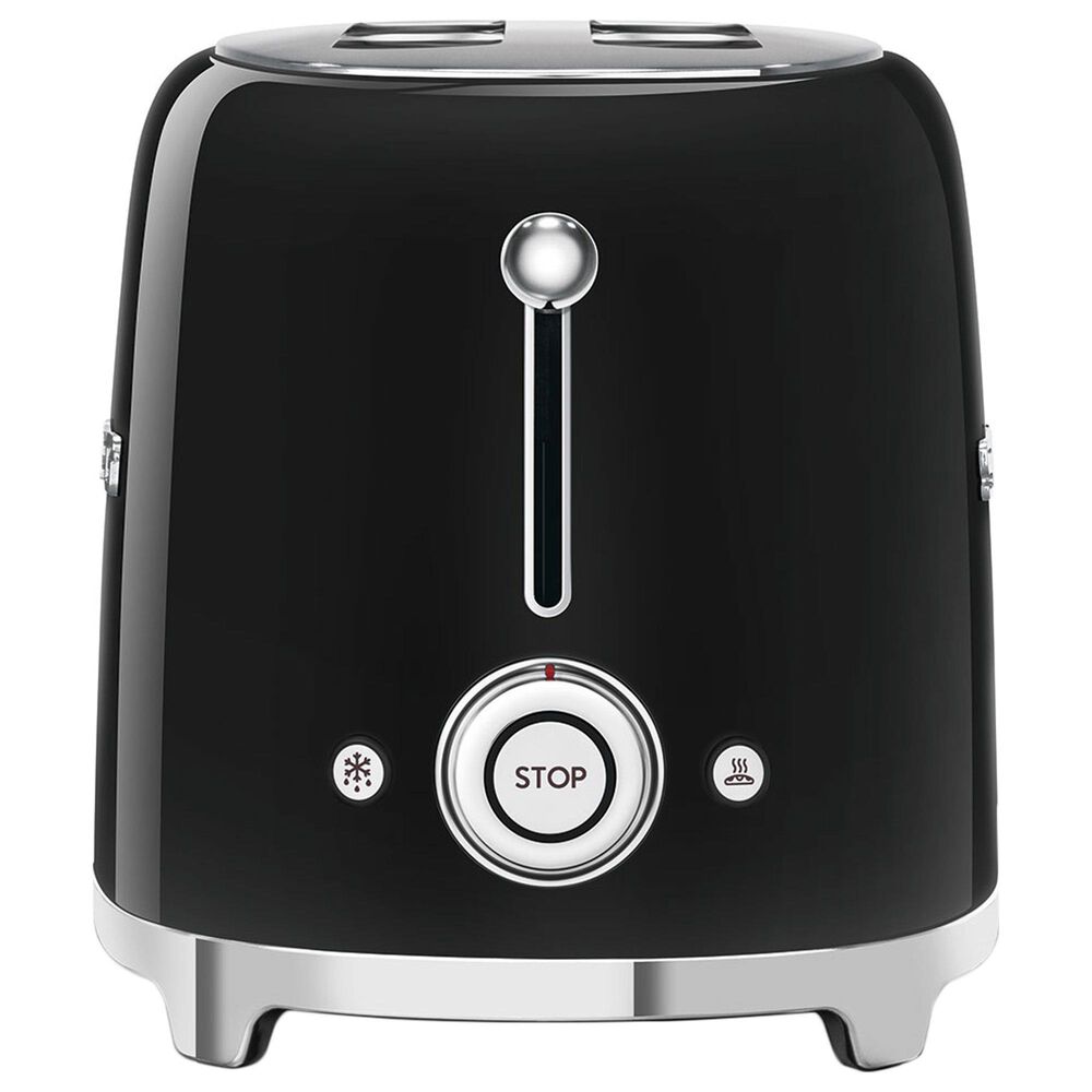 SMEG 2-Slice Retro Style Toaster in Black and Stainless Steel, , large