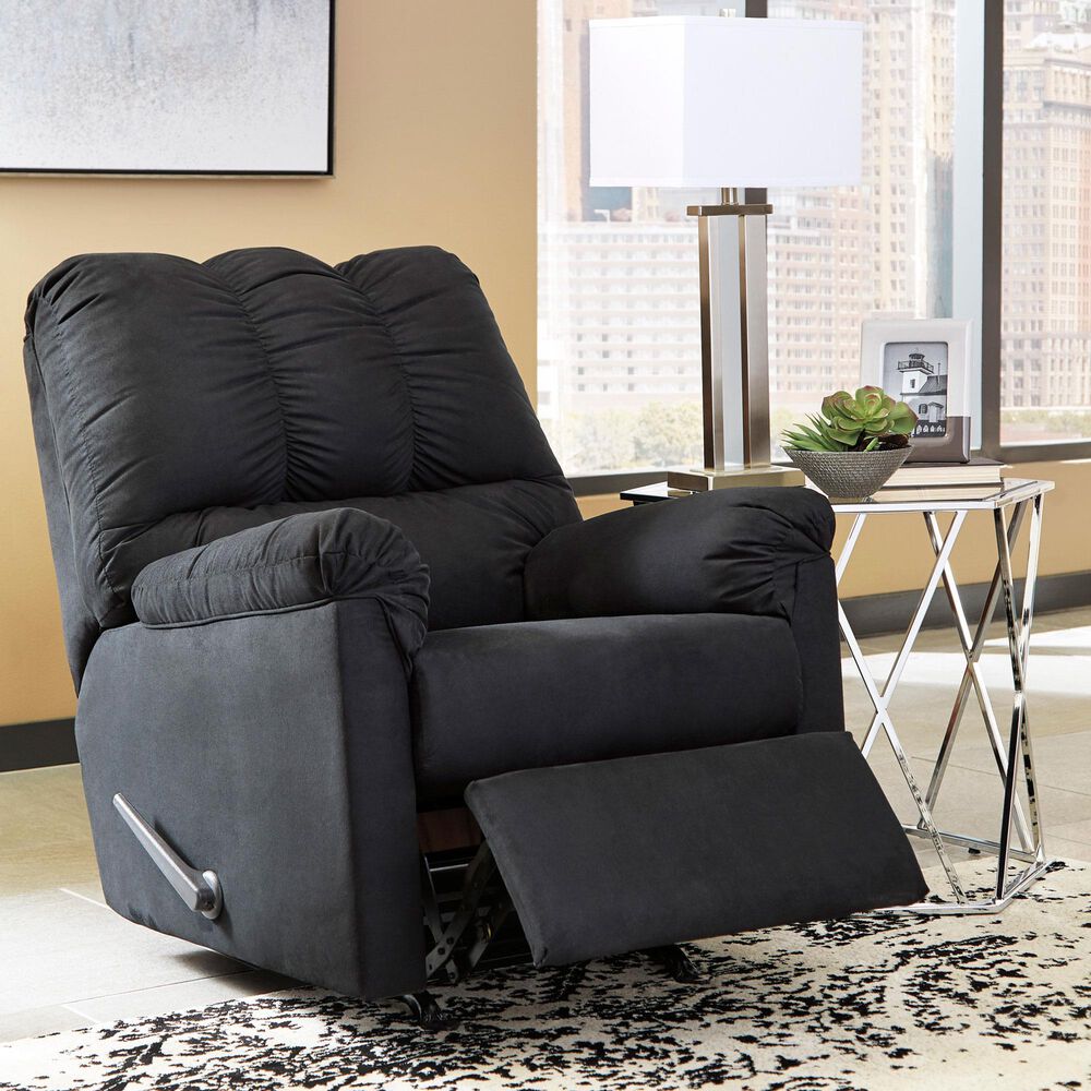 Ashley Darcy Manual Rocker Recliner in Black, , large