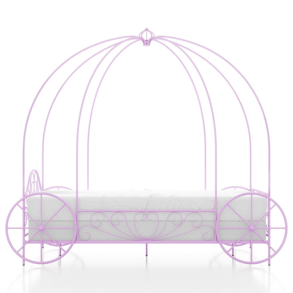 Furniture of America Carriage Twin Canopy Bed in Lilac, , large