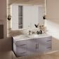 Lexora Home Geneva 48" Single Bathroom Vanity in Dark Grey with 2 cm White Carrara Marble Top and Rectangular Sink, , large
