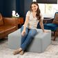 Jaxx Fairlie Boucle Fabric Ottoman in Silver, , large