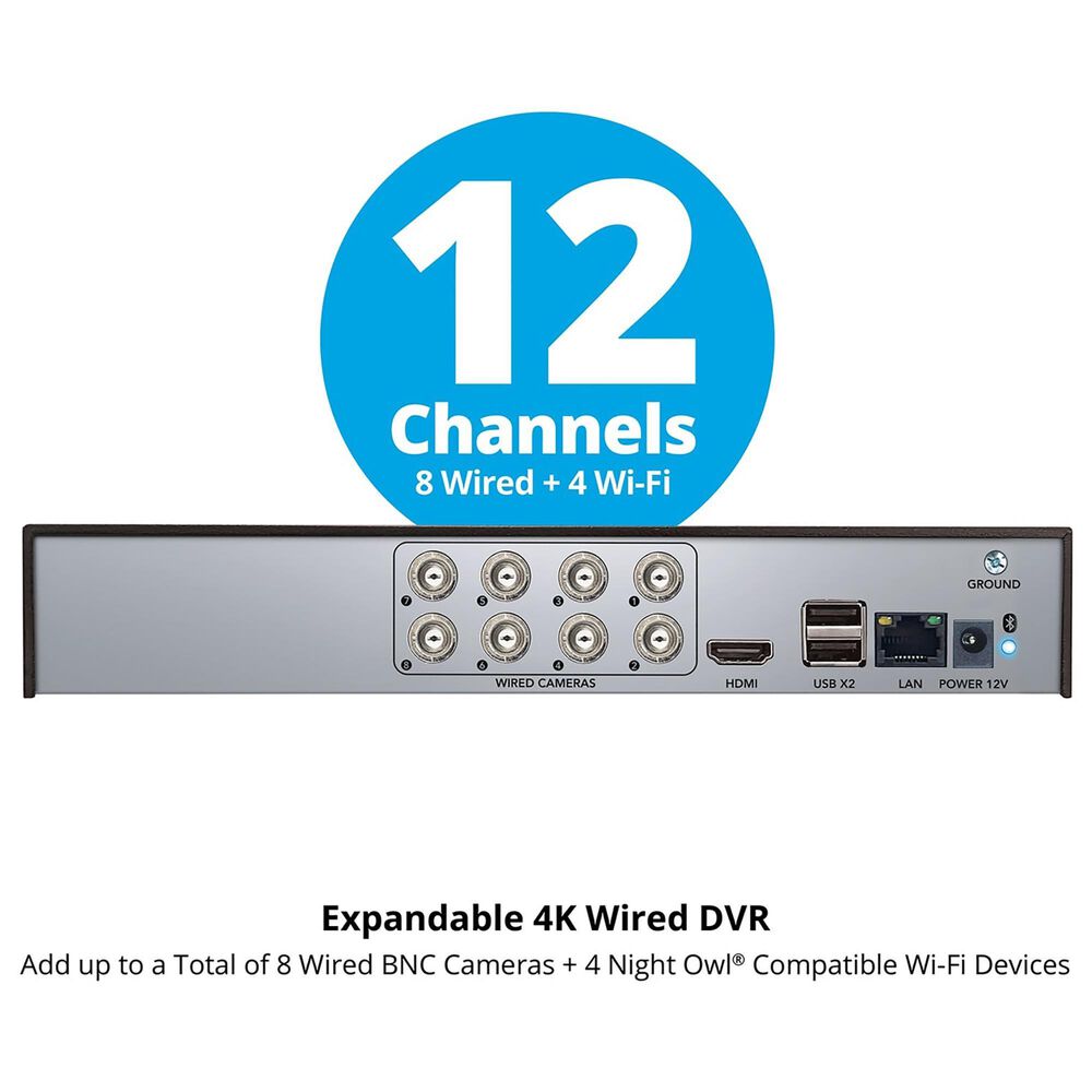 Night Owl 2-Way Audio 12 Channel DVR Security System with 2TB Hard Drive and 6 Wired 4K Deterrence Cameras, , large