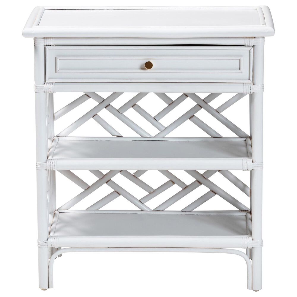 Baxton Studio Tiaret 1-Drawer Nightstand in White, , large