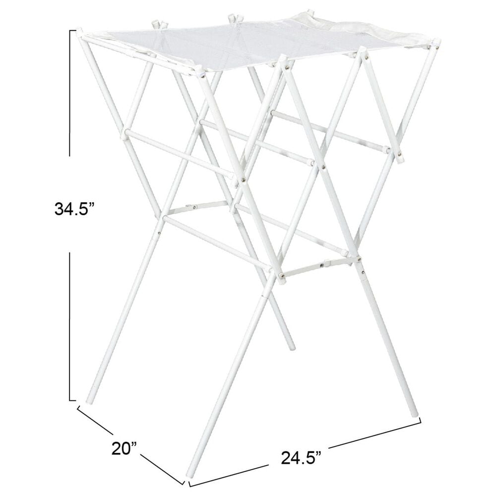 Household Essentials Foldable Clothes Drying Rack in White, , large