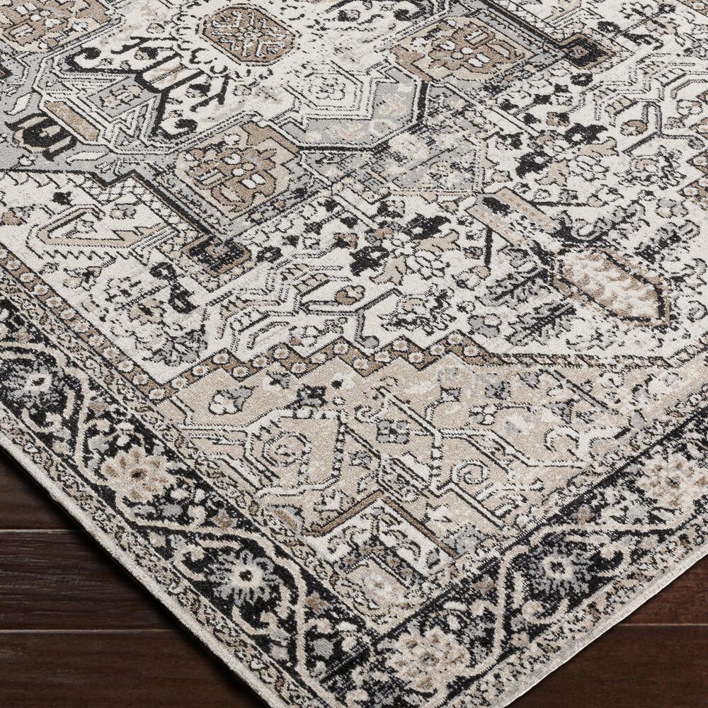 Surya Lavadora 2&#39;7&quot; x 7&#39;3&quot; Black, Taupe, Light Beige and Gray Runner, , large