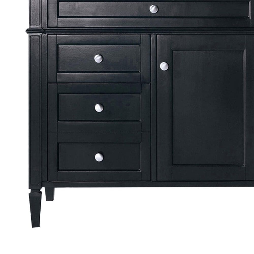 James Martin Vanities Brittany 36&quot; Single Bathroom Vanity in Black Onyx with Single Hole 3 cm White Zeus Quartz Top and Rectangular Sink, , large