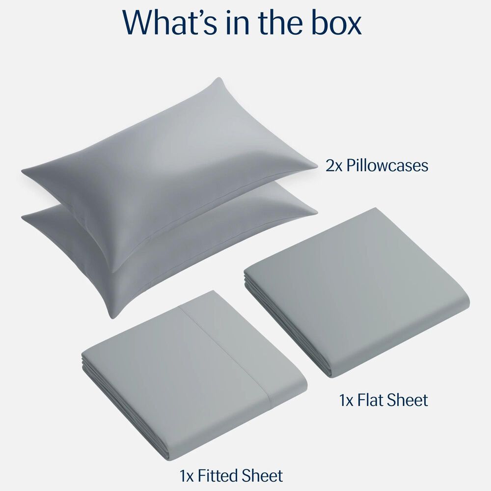 Rest Evercool 4-Piece Queen Sheet Set in Cool Gray, , large