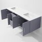 Lexora Home Geneva 60" Double Bathroom Vanity in Dark Grey with 2 cm White Quartz Top and Rectangular Sinks, , large