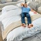 Bean Bag Nest Chairs Queen Plush Bean Bag in Cyan, , large