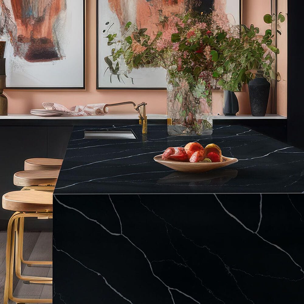 NFM Custom Countertops Marquina Midnight 3cm Quartz Countertop, , large