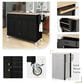 HOMLUX 54" Kitchen Island Cart with Solid Wood Top and Locking Wheels in Black, , large