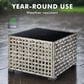 HOMLUX LED-Lit Patio Coffee Table with Built-In Solar Powered LED Lights in Gray, , large