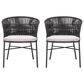 Zuo Modern Freycinet Outdoor Dining Chair with Black Back in Gray (Set of 2), , large